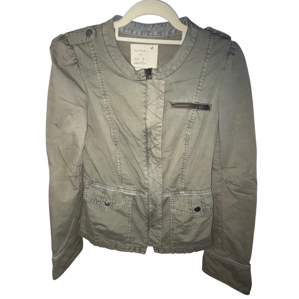Free People Utility Jacket – Women's Size 8 – Olive Green‎ – Pre-Owned